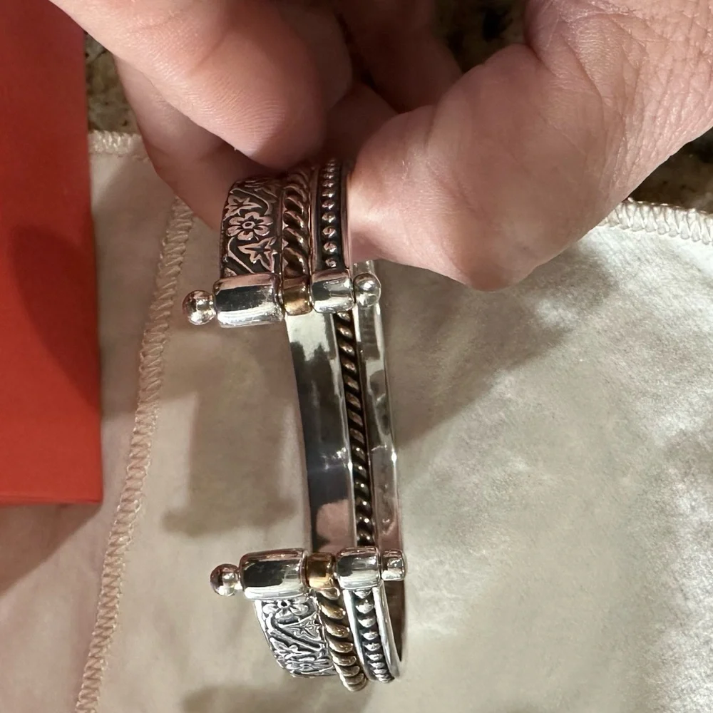 James Avery Rare multistack cuff bracelet RETIRED blackened silver bronze twist